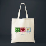 Peace Love Quilting Cute Quilter Monogram Tote Bag<br><div class="desc">I enjoy crafts, especially knitting and sewing beautiful things. A pretty Peace Love Quilting gift for a quilt maker.</div>