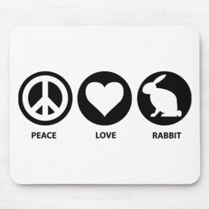 Peace Love Rabbit Mouse Mat
