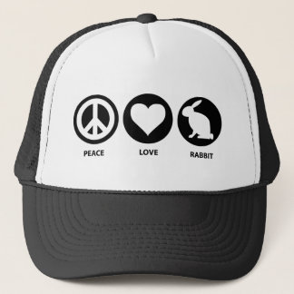 Peace Love Rabbit Trucker Hat
