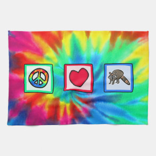 Peace, Love, Raccoons Tea Towel