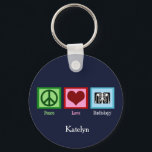 Peace Love Radiology Custom Radiologist Key Ring<br><div class="desc">Peace Love Radiology. This personalised radiologist gift features a peace sign,  heart,  and x-ray for an x-ray technician or radiologic technologist.</div>