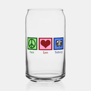 Peace Love Radiology Cute Radiologist Can Glass