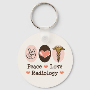 Peace Love Radiology Key Chain