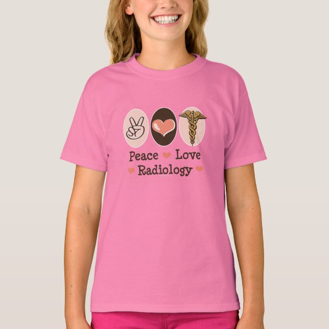Peace Love Radiology Kids Ringer Tee (Front)