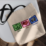 Peace Love Radiology Tote Bag<br><div class="desc">A peace sign,  heart,  and an x-ray. A cute gift for a radiologist.</div>