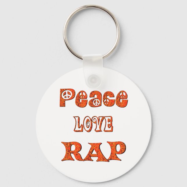 PEACE LOVE RAP KEY RING (Front)