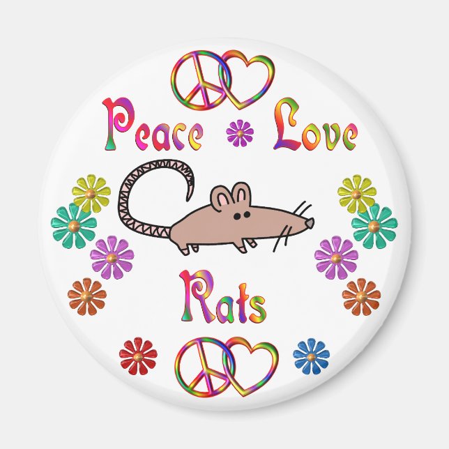 PEACE LOVE RATS MAGNET (Front)