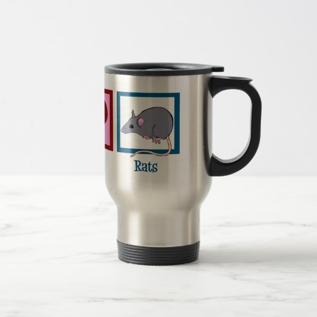 Peace Love Rats Travel Mug (Right)