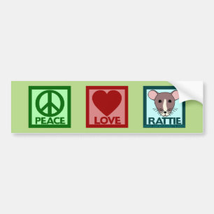 Peace Love Rattie Bumper Sticker