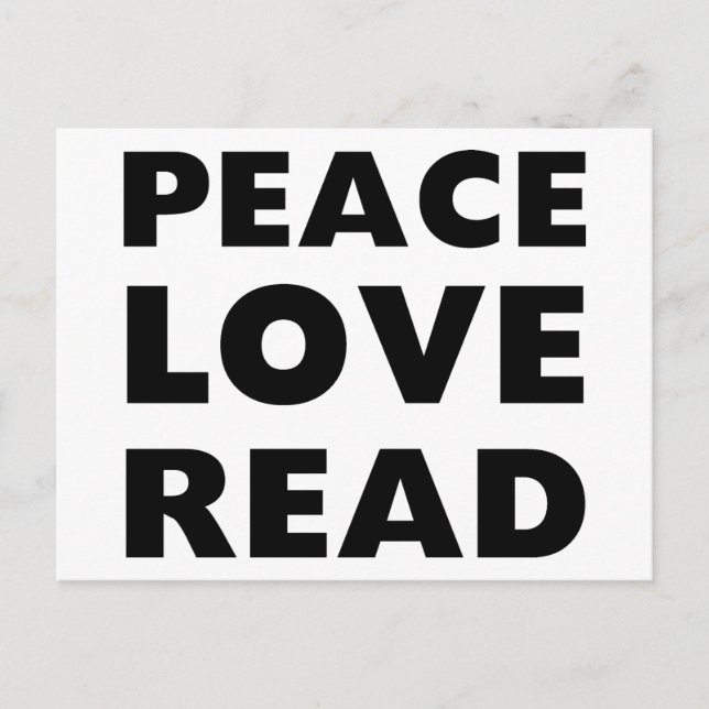 Peace Love Read Postcard (Front)