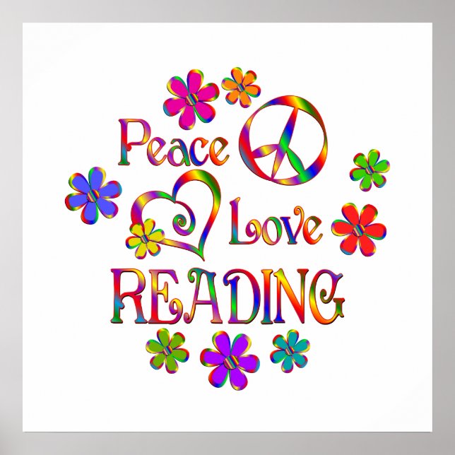 Peace Love Reading Poster (Front)