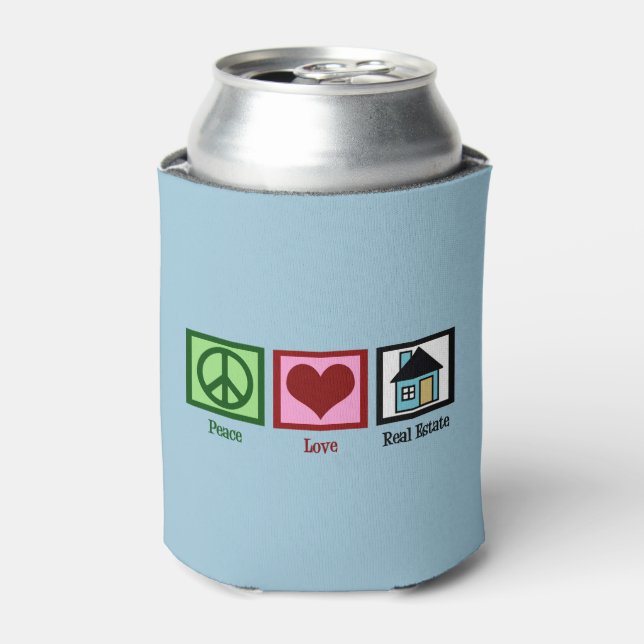 Peace Love Real Estate Can Cooler (Can Front)