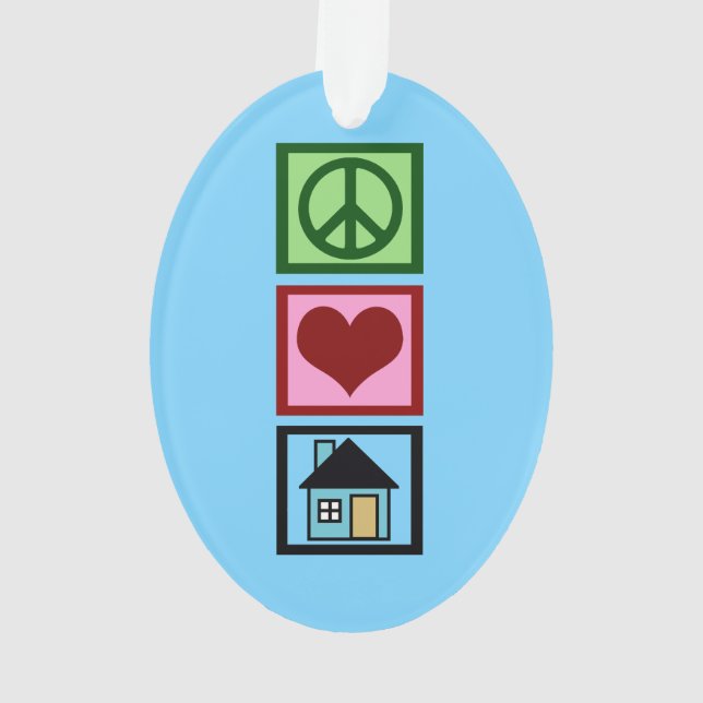 Peace Love Real Estate Ornament (Back)