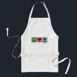 Peace Love Real Estate Standard Apron<br><div class="desc">Pretty real estate gifts for a realty,  a title company,  mortgage broker,  loan officer or even a new homeowner. A peace sign,  a heart,  and a house.</div>