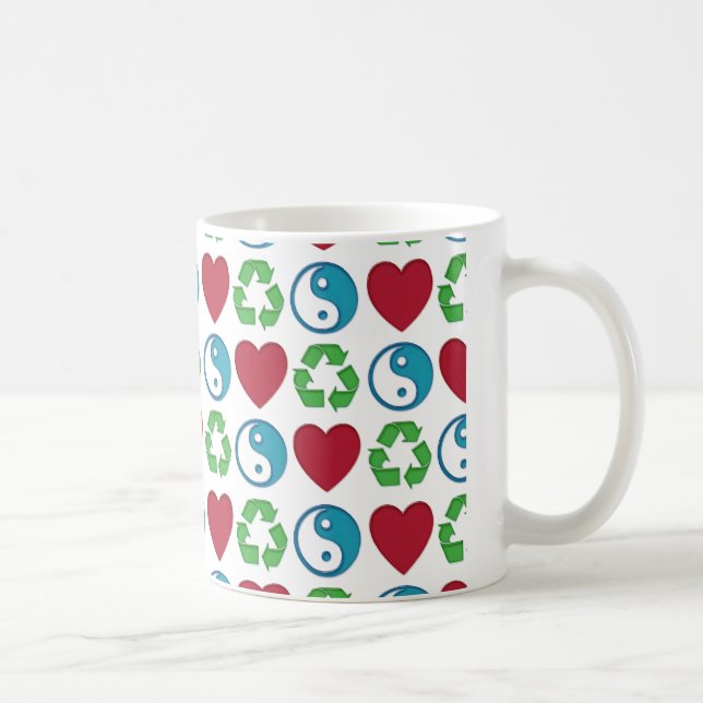 Peace Love Recycle Coffee Mug (Right)