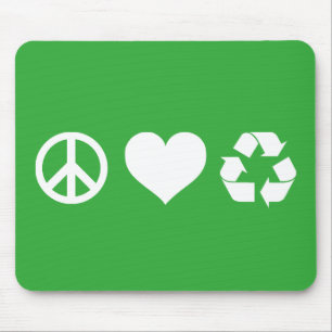 Peace Love Recycle Mouse Mat