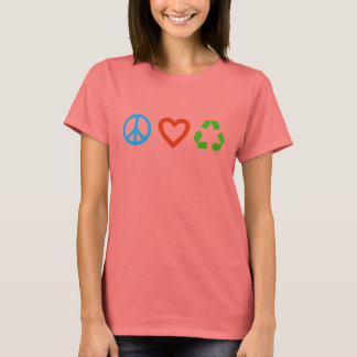 Peace Love Recycle T-Shirt - many colours & styles