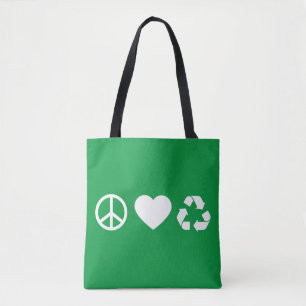 Peace Love Recycle Tote Bag