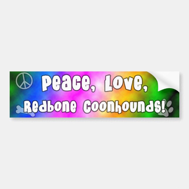 Peace Love Redbone Coonhounds Bumper Sticker (Front)
