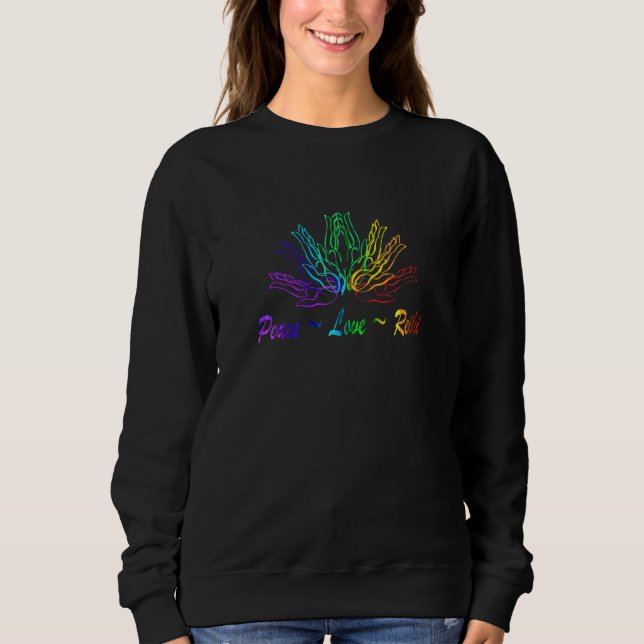 Peace Love Reiki Chakra Zip Sweatshirt (Front)