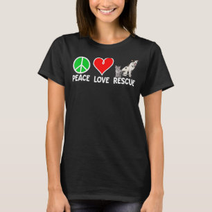 Peace Love Rescue Animal Protect Pet Animal Love T-Shirt