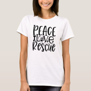 Peace Love Rescue Bold Script Tee