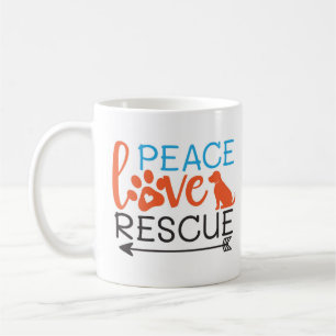 Peace Love Rescue Dogs Coffee Mug