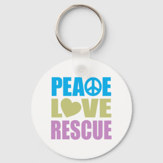 Peace Love Rescue Key Ring