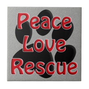 Peace Love Rescue Pet Adoption Tile
