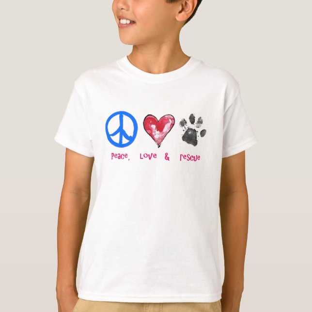 peace love & rescue T shirt (Front)