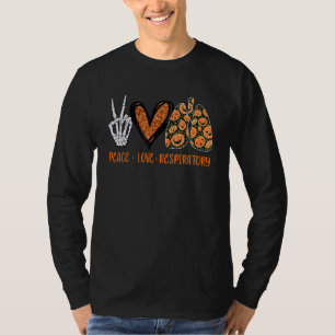Peace Love Respiratory Therapist Halloween Costume T-Shirt
