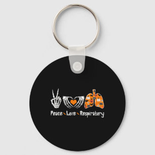 Peace Love Respiratory Therapist Skeleton Fun Hall Key Ring