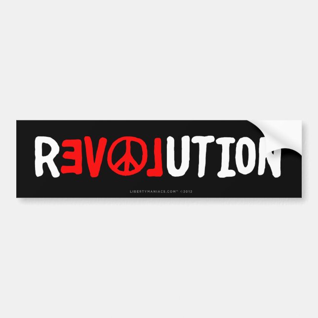 Peace Love Revolution Bumper Sticker (Front)