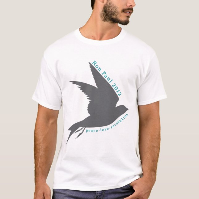 Peace. Love. Revolution. Ron Paul 2012. T-Shirt (Front)