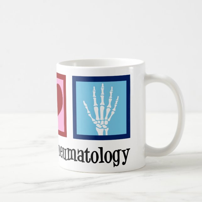 Peace Love Rheumatology Coffee Mug (Right)