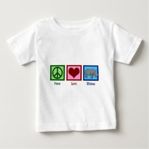 Peace Love Rhinos Baby T-Shirt