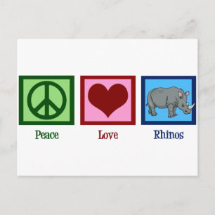 Peace Love Rhinos Postcard