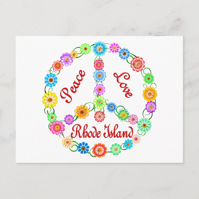 Peace Love Rhode Island Postcard (Front)