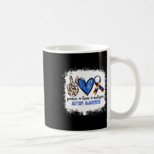 Peace Love Ribbon Autism Awareness Accept Love Und Coffee Mug