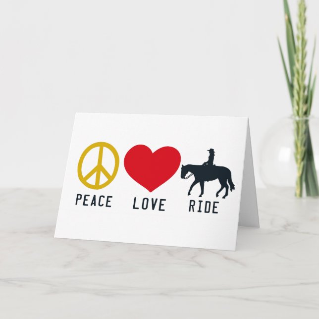 PEACE LOVE RIDE Greeting Card (Front)