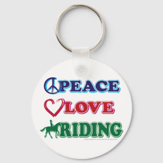 Peace-Love-Riding Horses Key Ring
