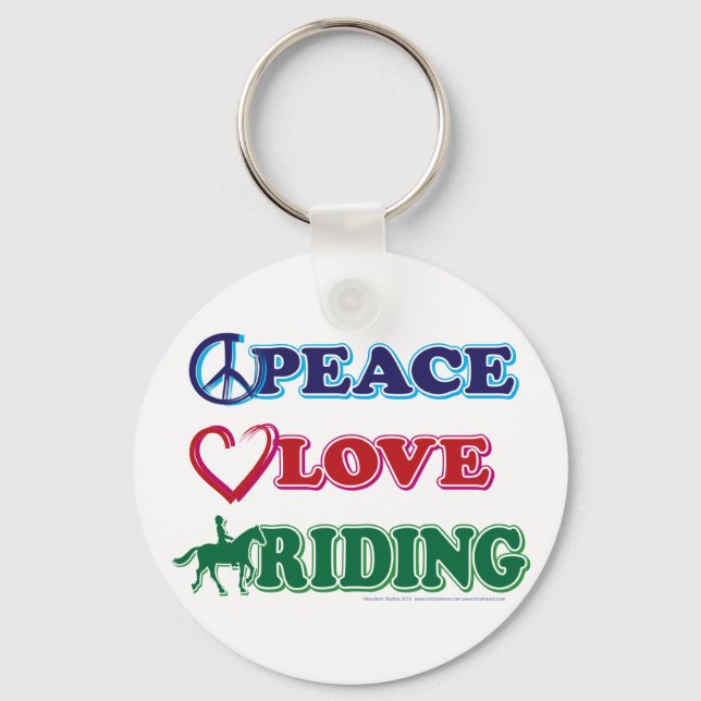 Peace-Love-Riding Horses Key Ring (Front)