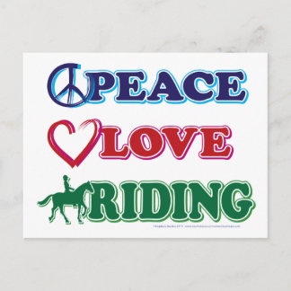 Peace-Love-Riding Horses Postcard