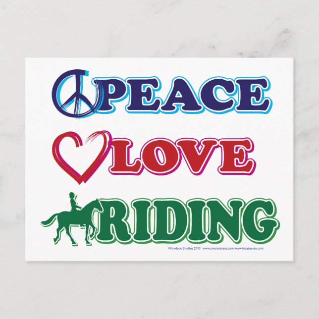 Peace-Love-Riding Horses Postcard (Front)