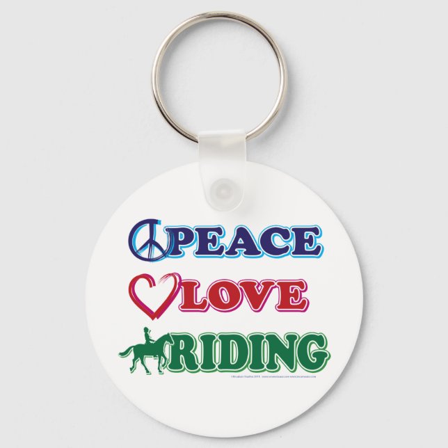 Peace Love Riding Key Ring (Front)