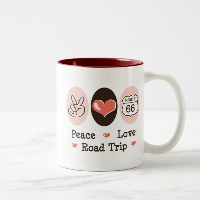 Peace Love Road Trip Route 66 Mug (Right)