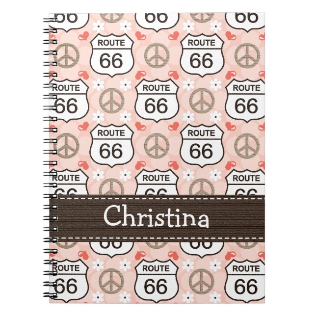 Peace Love Road Trip Spiral Notebook Journal (Front)