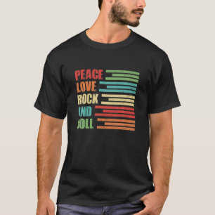 Peace Love Rock And Roll Rock Concert Marching Ban T-Shirt