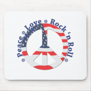 Peace, Love, Rock n Roll Mouse Mat