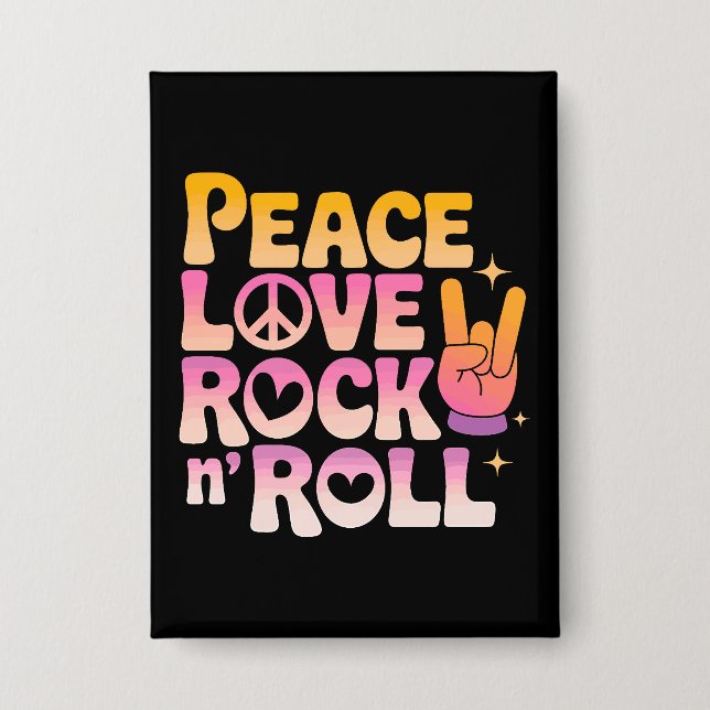 Peace Love Rock n Roll - Music-Inspired Typography (Front)